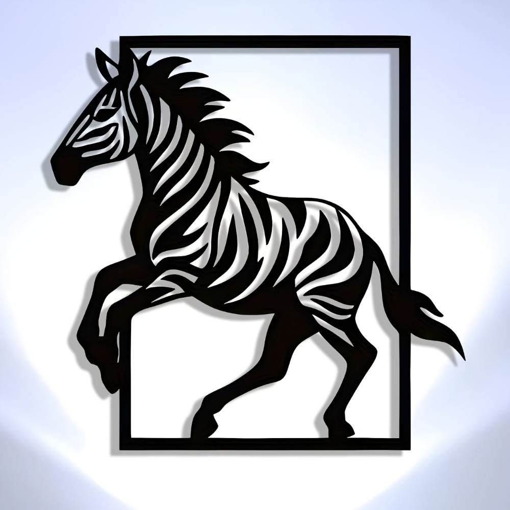 Art Craft Zebra - لوحة جدارية معدنية أنيقة ثلاثية الأبعاد