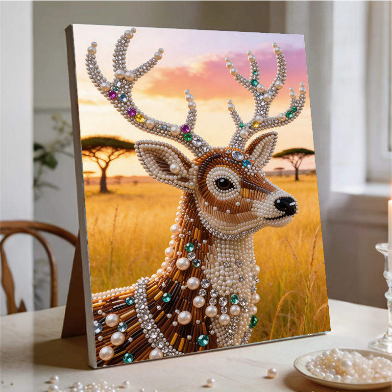 Art Craft Zebra - مجموعة فنون اللؤلؤ والماس اليدوية الصنع،