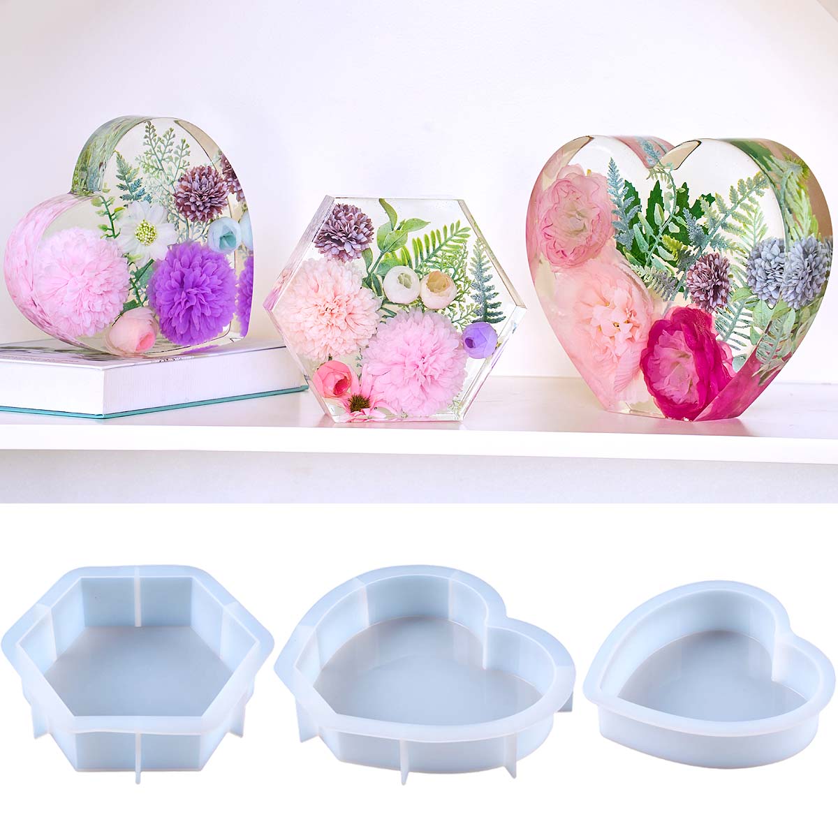 Resin Casting Mold - قالب سيليكون كبير على شكل قلب