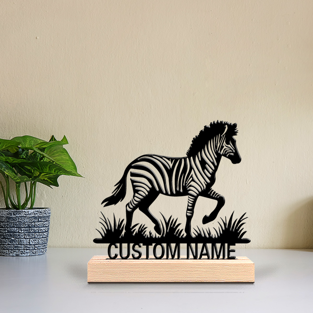 Art Craft Zebra - تمثال معدني قابل للتخصيص على شكل