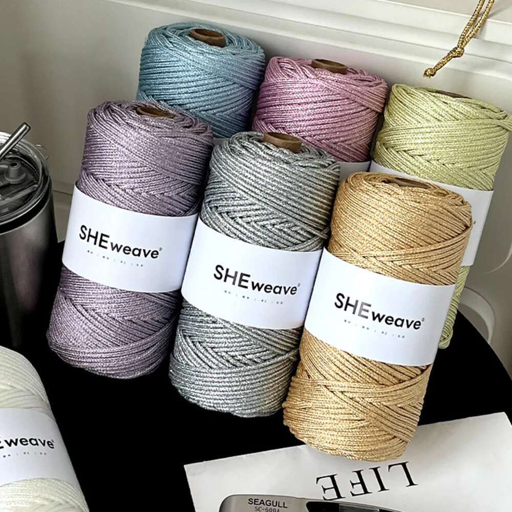 Macrame Cord Cotton - الذهب لامع 5.0 مللي متر خفيفة
