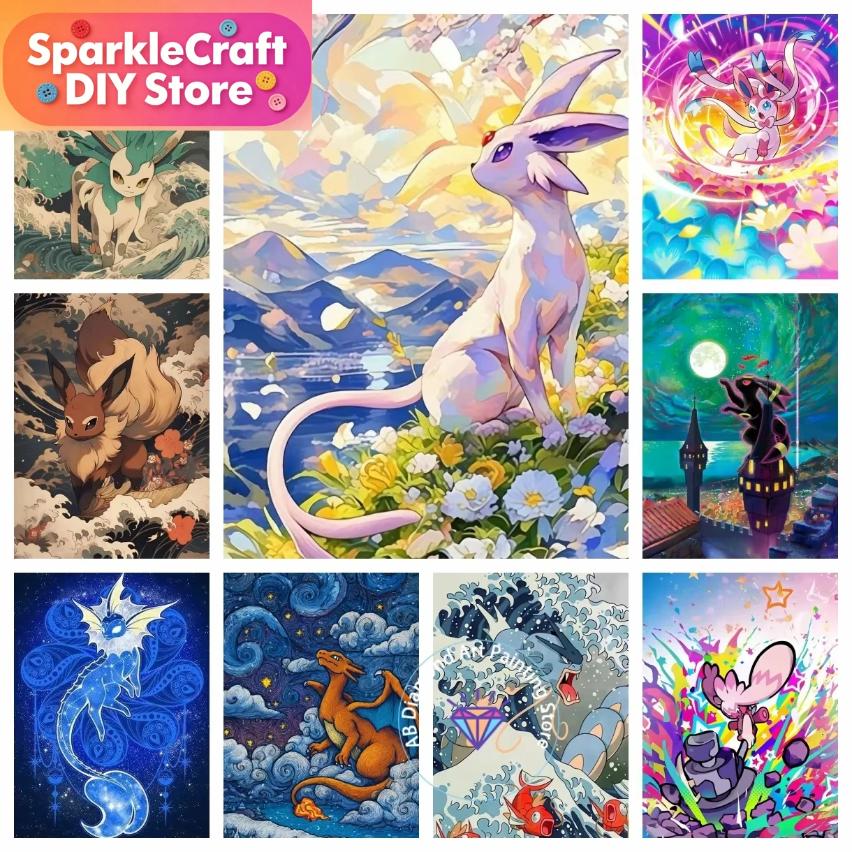 Art Craft Resin - طقم رسم بالألماس بدون إطار لشخصيات
