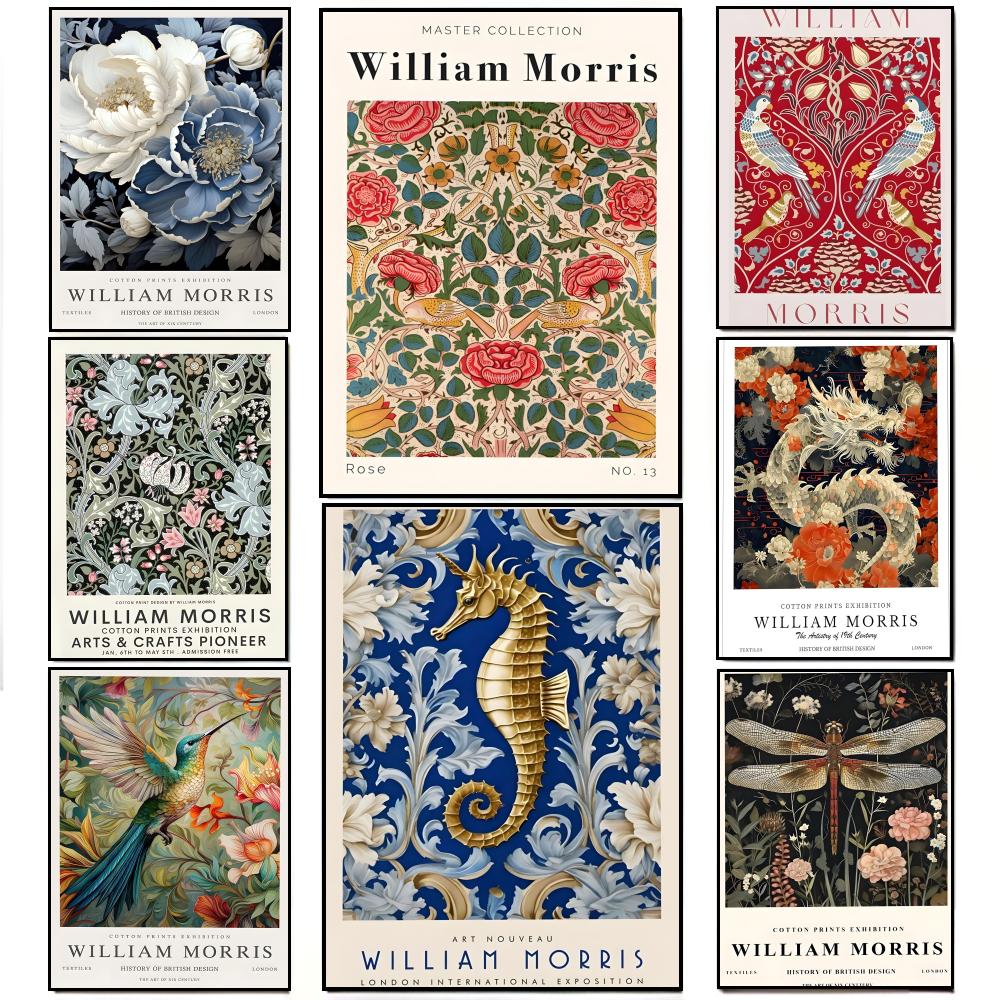 Art Craft William Morris - ملصق جداري عالي الدقة مقاوم للماء