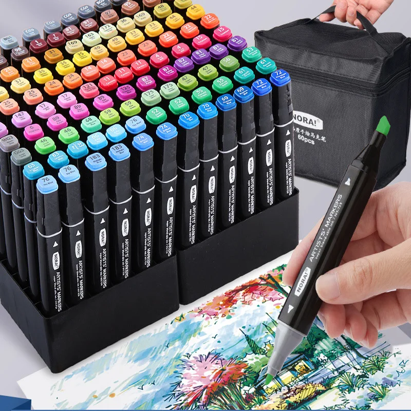 Illustration Marker Set - مجموعة حامل أقلام مربعة برأسين ،
