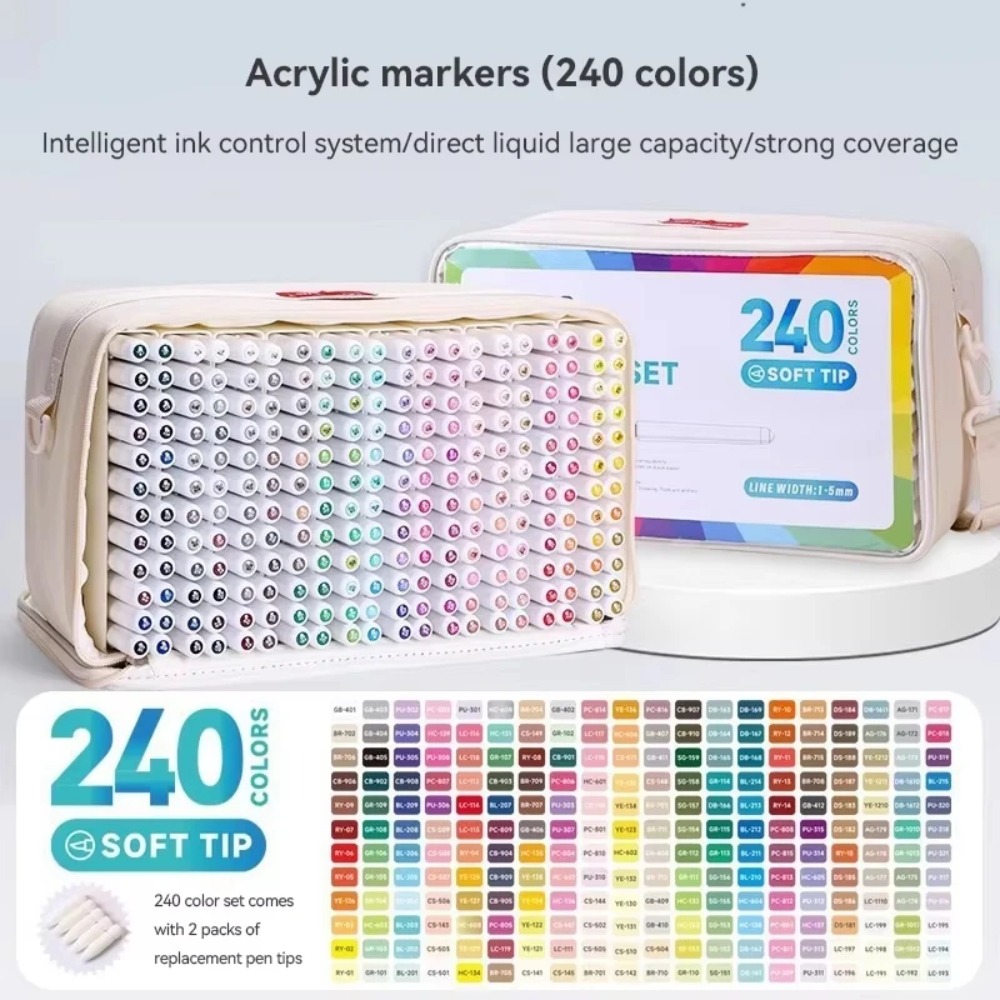 Illustration Marker Set - مجموعة أقلام تلوين أكريليك من LANGUO