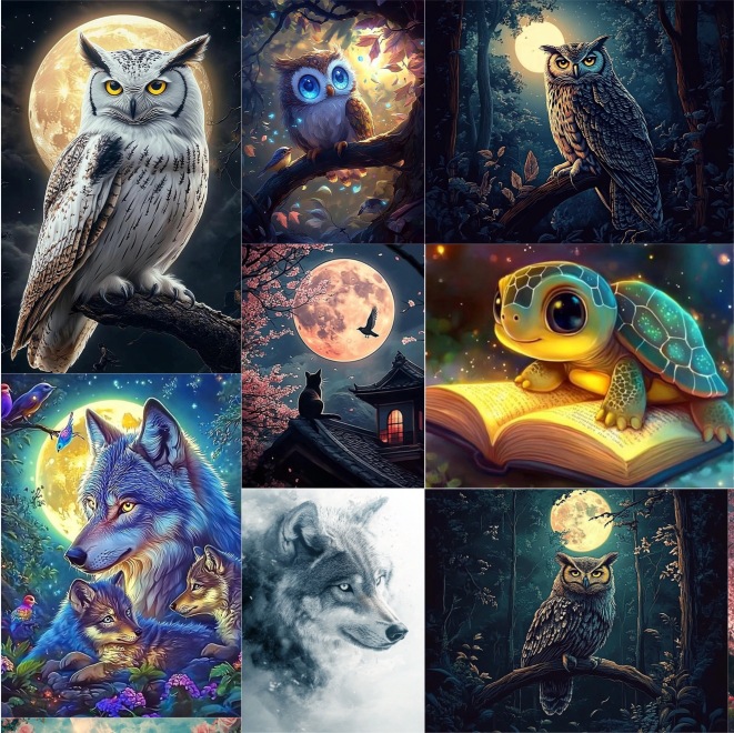 Art Craft Night - طقم رسم بالألماس على شكل بومة