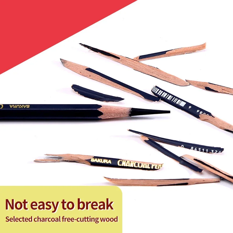 مجموعة أقلام رصاص من فحم ساكور - مراجعة Sketching Charcoal Set وسعره