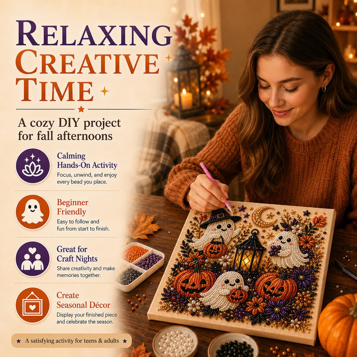 طقم فن اللؤلؤ على شكل شبح الها - مراجعة Art Craft Resin وسعره