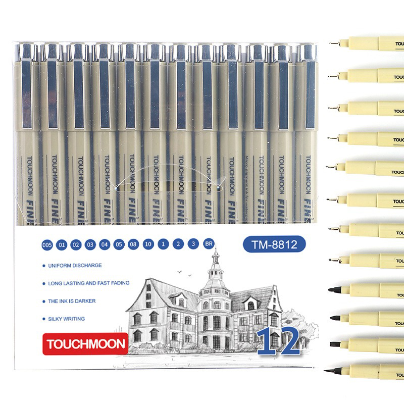 12 تلميح الصباغ بطانة ميكرون ا - مراجعة Illustration Marker Set وسعره