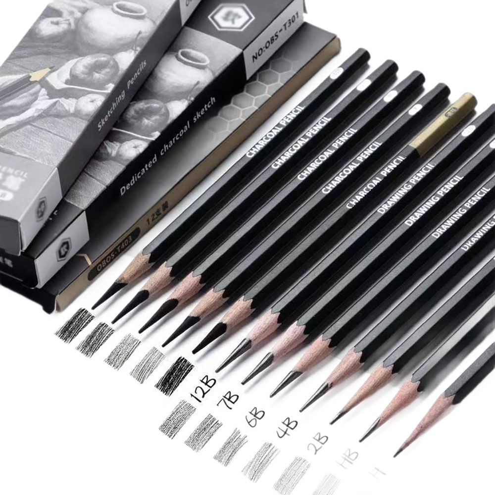 12 قطعة من أقلام الرسم للطلاب، - مراجعة Sketching Charcoal Set وسعره