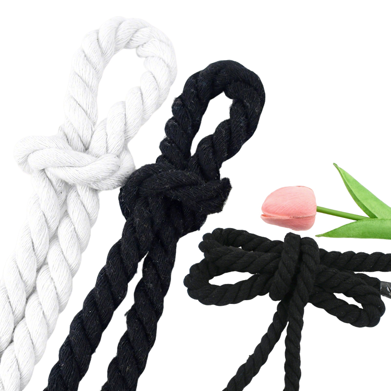 حبل قطني أبيض/أسود 5-20 مم، 5/ - مراجعة Macrame Cord Cotton وسعره