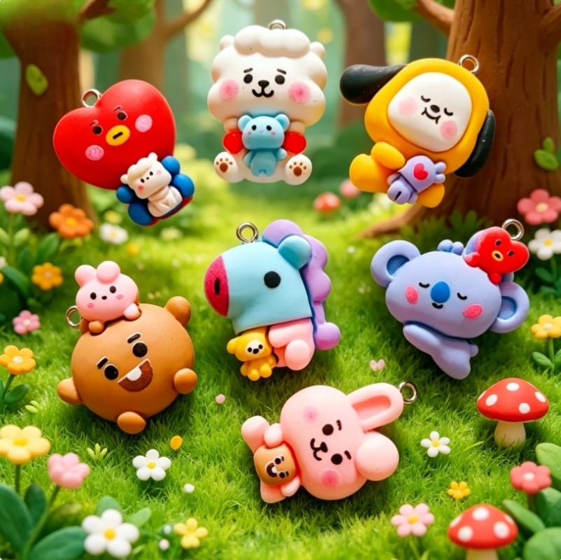7 قطع من إكسسوارات BT21 الكرتو - مراجعة Art Craft Making وسعره