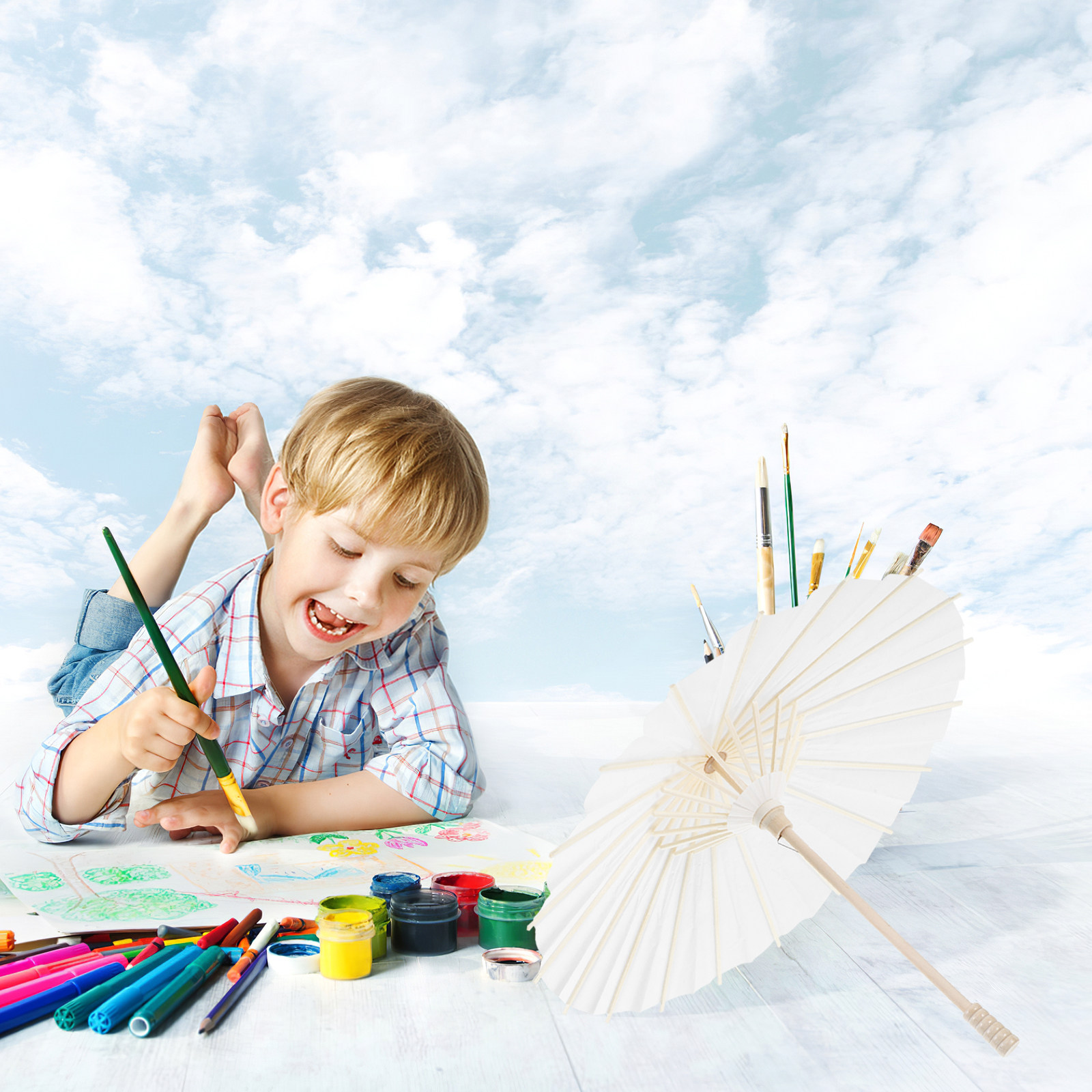 مظلة ورقية فارغة للرسم والكتاب - مراجعة Art Craft Umbrella وسعره
