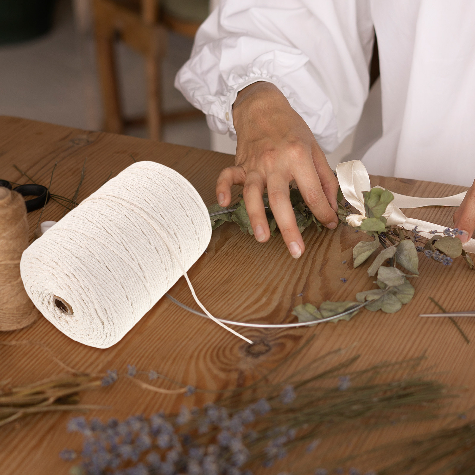 لفة واحدة من حبل القطن السميك  - مراجعة Macrame Cord Cotton وسعره